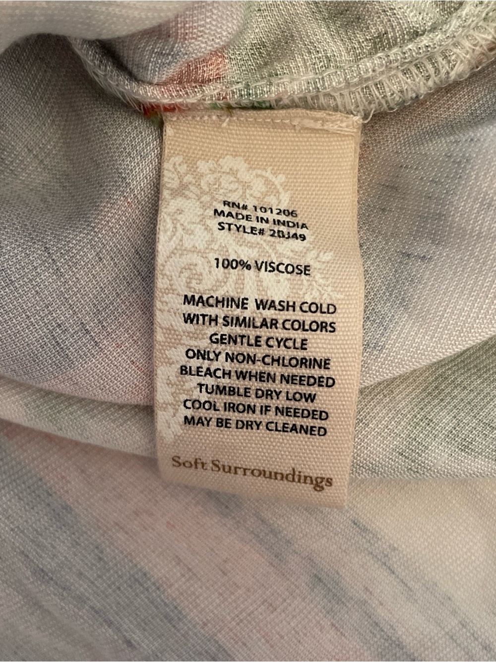 NWT Soft Surroundings Ashbury Mixed-Print Floral Crushed Velvet Tunic Top Large - Picture 10 of 14
